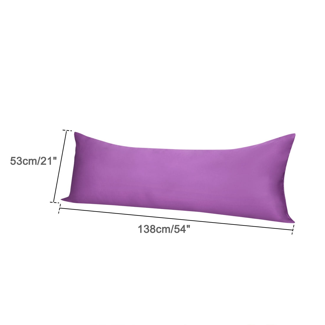 Unique Bargains Silky Satin Zippered Body Pillow Cover, 21" x 54", Purple