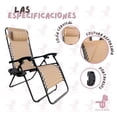thumbnail image 3 of Camastro Gravedad Cero Beige Plegable Reclinable Exterior 2 Piezas, 3 of 5