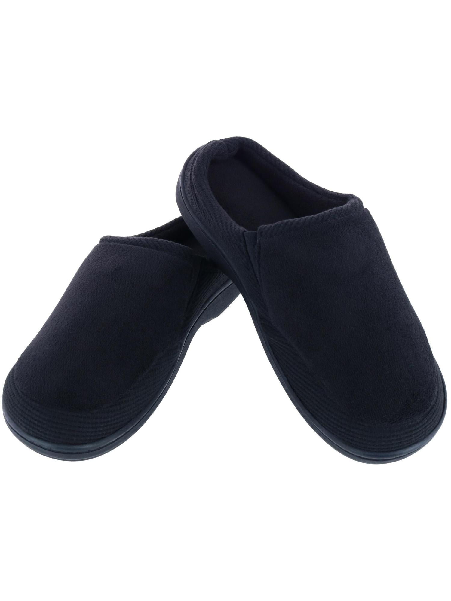 Isotoner signature men s memory foam outlet microterry and waffle travis hoodback slippers