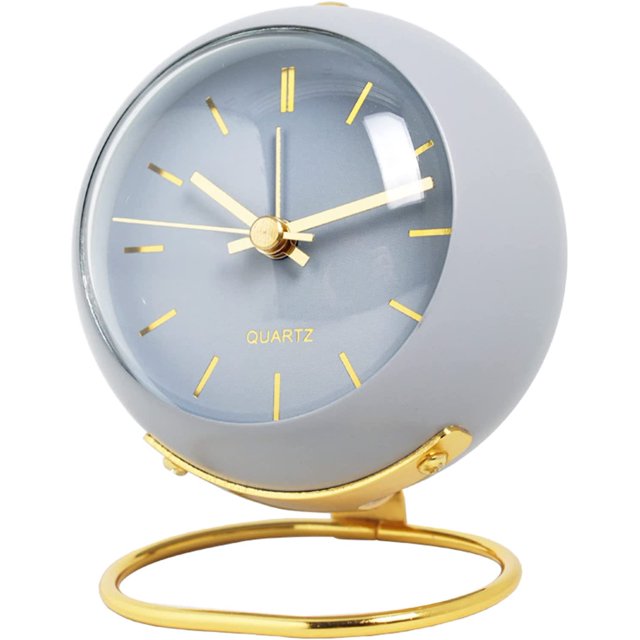 Reloj de alarma para niños JAMW estilo europeo creativo sin tictac con luz de fondo