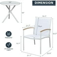 thumbnail image 3 of JAMFLY 3 Pieces Patio Bistro Set, Outdoor Small Patio Furniture Set with 2 Chairs and Table, Sturdy & Comfortable Patio Furniture Set for Balcony, Porch, Yard, Garden, White, 3 of 7