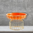 thumbnail image 4 of Soporte para plato de fruta, plato de torre para aperitivos y verduras, pie alto, postre Vintage creativo nórdico para soporte de cocina, mesa de Hote naranja pequeña Macarena plato de frutas, 4 of 7