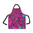 thumbnail image 2 of HATIART Seamless Triangle Geometric Shapes in Grunge Style Kitchen Apron Mens and Womens Bib Apron Adjustable with Pockets for Cooking Baking Gardening, 2 of 2