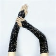 thumbnail image 4 of Women's Sparkly Sequin Gloves, Long Velvet Opera Gloves, Full Length Arm Sleeves, Evening Gloves, Wedding Prom Gloves, Sequin Party Gloves, Formal Event Gloves Gold, 4 of 4