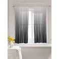 thumbnail image 3 of Black White Curtains 54 Inch Length, Sheer Curtains for Bedroom Living Room Window Ombre Gradient Striped Minimalist Texture Rod Pocket Drapes Kitchen Curtains Small Half Window 42"x54" 2 Panels, 3 of 6