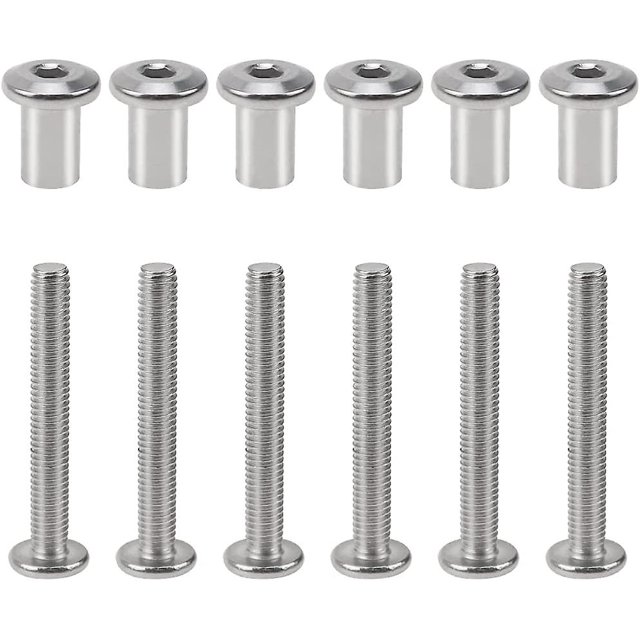 , Pernos de fijación hexagonales Tornillos de conexión para muebles M6 X 50 mm Conector de gabinete roscado 10 piezas Banban ShuxiuWang 8390613651860