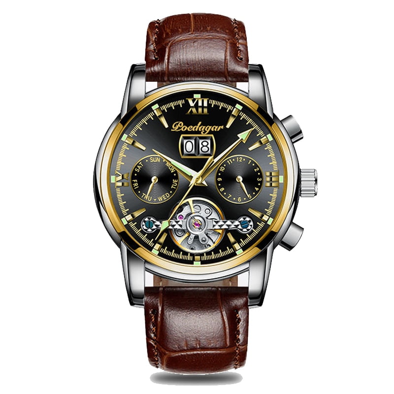 POEDAGAR Top Brand Luxury Mens Watches Luminous Waterproof Stainless Steel Watch Men Date Calendar Business Quartz Wristwatch