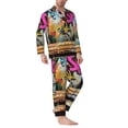 thumbnail image 2 of Naloa Graffiti Lamp Urban Scene Men’s Pajamas Set - Long Sleeve Button Down Sleep Shirt and Pajama Bottoms Sleepwear Set-Small, 2 of 7