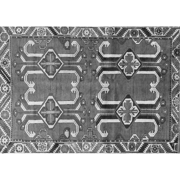 Ahgly Company Indoor Rectangle Persian Gray Traditional Area Rugs, 5' x 7'
