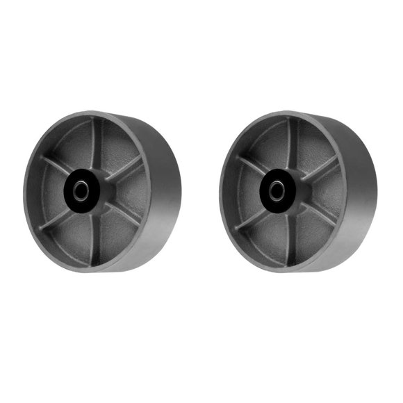 SY America Roue en Fonte d'Acier Robuste 6 Pouces" 2 Pack avec Roulement à Roulettes et Bague en Acier Largeur Supplémentaire 2 Pouces Capacité Totale 2400 lbs (6 Pouces Lot de 2)