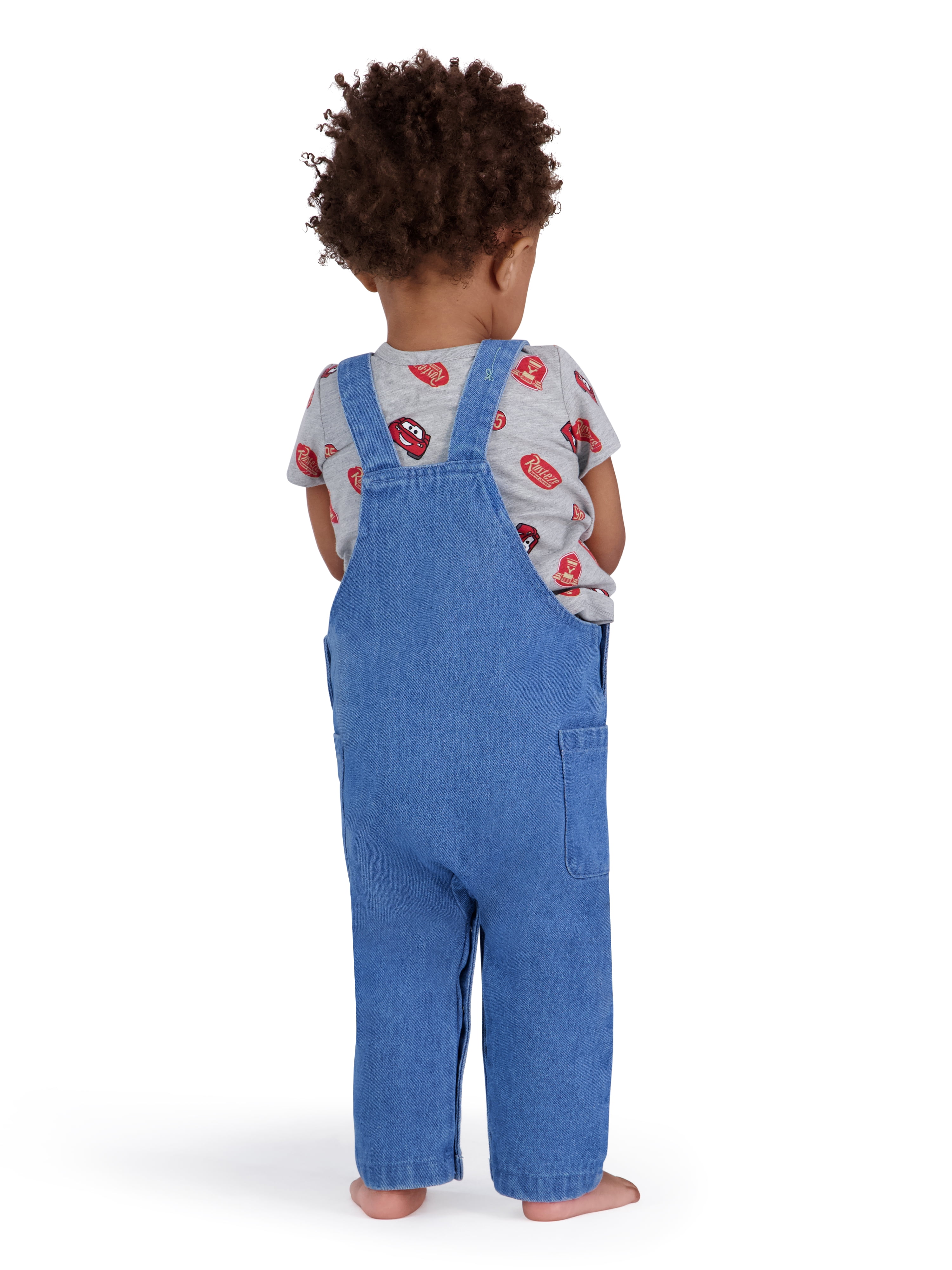 Cars Baby Boy 2 Piece Denim Overall Set, Sizes 0-24 Months