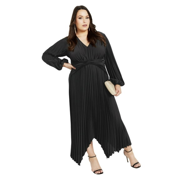 Avenue Women's Plus Size Eve Pleat Dress