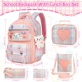 thumbnail image 2 of Mochila LEWKANA Cute para niñas con fiambrera, juego de 5 unidades, color rosa, 2 of 6