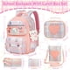 thumbnail image 2 of Mochila LEWKANA Cute para niñas con fiambrera, juego de 5 unidades, color rosa, 2 of 6