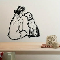 Vintage "Dog Mom" ​​Metal Wall Art Woman and Her This Versatile Piece Effortlessly Complements Your Christmas or Thanksgiving Decor. An Ideal Gift for Dog Lovers, Warmth and Intricate Charm