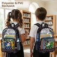thumbnail image 3 of Xoenoiee Hummingbird Flower Print Clear Backpack Transparent Schoolbag See Through Bookbag for Kids Girls, Large Capacity School Bag with Padded Straps for Travel Sport Stadium Events, 3 of 7