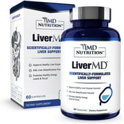 1MD Nutrition LiverMD - Liver Cleanse Supplement | Siliphos Milk Thistle Extract - Highly Bioavailable, Clinically Studied for Liver Detox | 60 Capsules