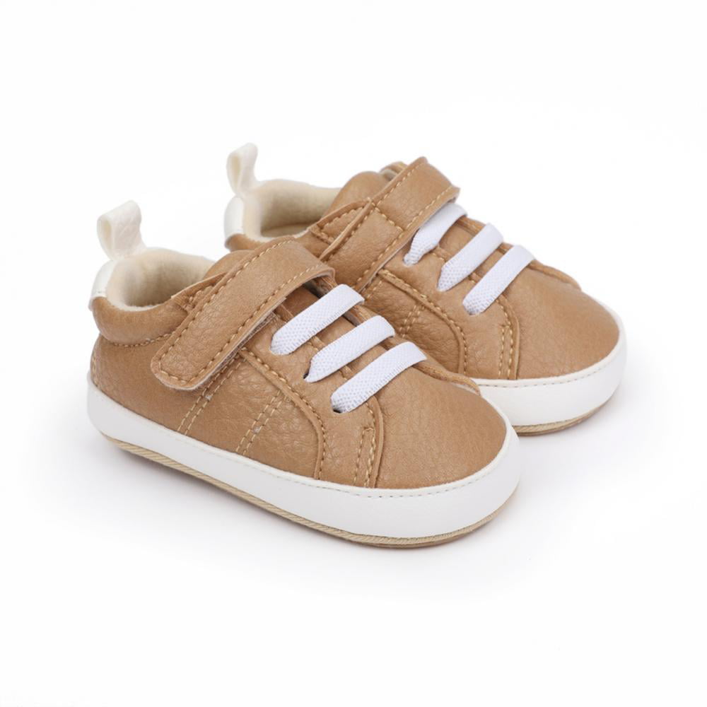 Baby Boys Girls PU Leather Shoes Soft Sole Lace-up Sneakers Infant First  Walker Crib Shoes 0-18M - Walmart.com
