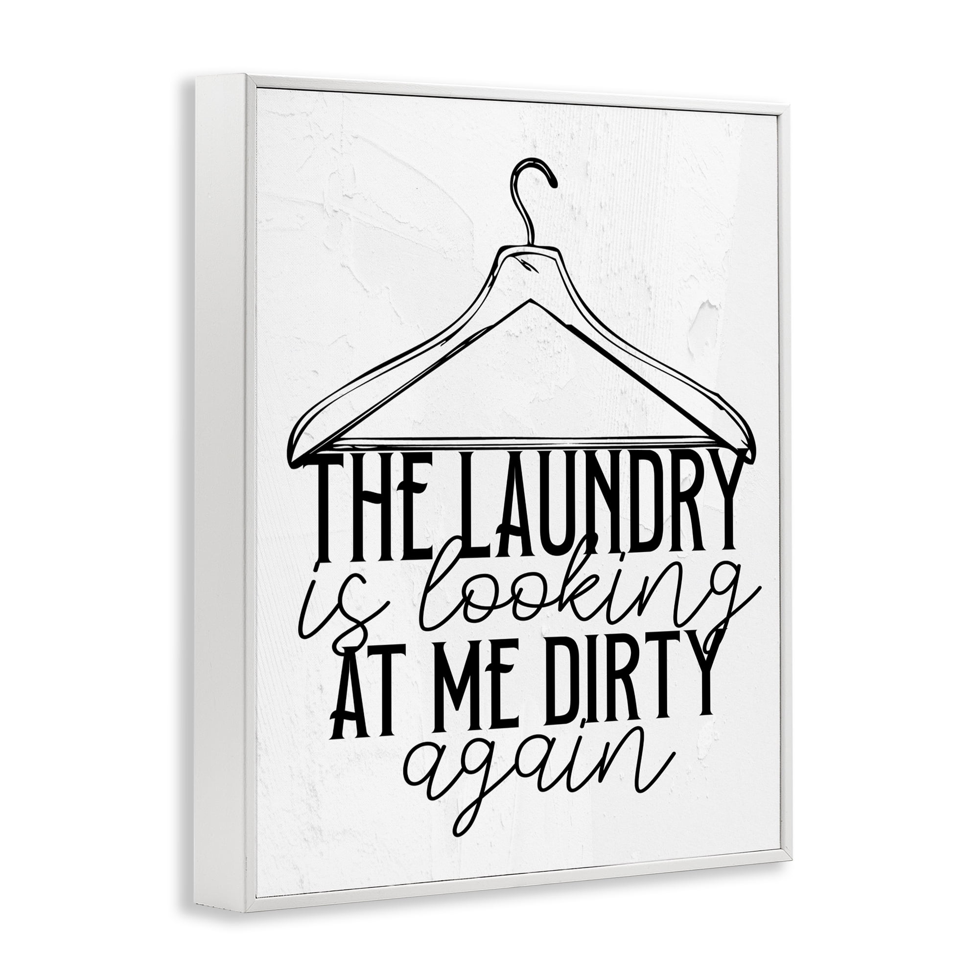 Laundry Is Looking At Me Dirty White Framed Giclee Art, design by Kim Allen