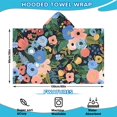 thumbnail image 2 of Pioneer Flower Floral Print Pattern Hooded Bath Towel，60"x35" for Ages 3 To 12 Kids, Quick Dry Lightweight Soft Microfiber Hood Beach Towel Cover Up for Kids, 2 of 7