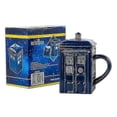 thumbnail image 2 of Taza de café/té con forma de cabina de policía, taza de cerámica con tapa, regalo de cumpleaños., 2 of 5