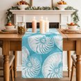 thumbnail image 2 of Table Runners 90 Inches Long Dress Scarves, Coastal Shell Teal Blue Farmhouse Coffee/Dining/Kitchen Table Decor Table Runner for Living Room, Summer Ocean Shell Beach 13x90 Inch, 2 of 9