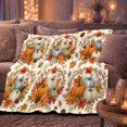 thumbnail image 6 of Watercolor Pumpkin Wreath Harvest, Peaceful Rustic Scene, Warm Flannel Blanket for Living Room and Bedroom with Detailed Artwork, Art Lovers Thanksgiving Gift, Rustic Home Decor, 6 of 9