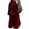 thumbnail image 6 of APEXFWDT Women's Oversized Boyfriend Shirt Casual Button Down Loose Long Sleeve Shirt Mini Dresses Tunic Top,XXL,Wine, 6 of 6