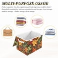 thumbnail image 6 of Yayeee Collapsible Cube Storage Bin with Lid Fabric Closet Decorative Basket with Handles, Colorful Autumn Leaves, 6 of 7
