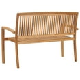 thumbnail image 3 of vidaXL 2-Seater Stacking Garden Bench 128.5 cm Solid Teak Wood, 3 of 4