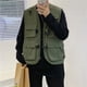 thumbnail image 5 of Chaleco de trabajo funcional y fino de verano para hombre, marca de moda, con múltiples bolsillos, holgado, estilo urbano, chaleco táctico, chaqueta sin mangas, 5 of 6
