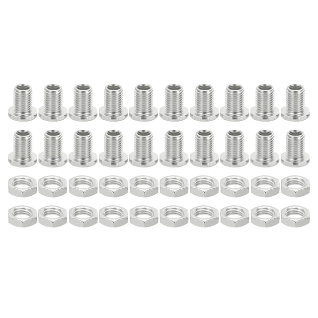 Uxcell M8x13mm Hex Bolts and Nuts Kit, 20 Set Fine Thread Hollow Screws Assortment Hexagon Head