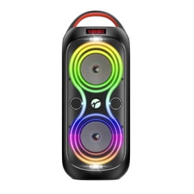 Wireless Bluetooth Speaker, 60W Loud Party Speaker with Beat Sync Lights, TWS Stereo, 4400mAh Power Bank, FM, AUX, TF, USB, Portable Handle Speaker for Outdoor Camping Beach Garage Home Party