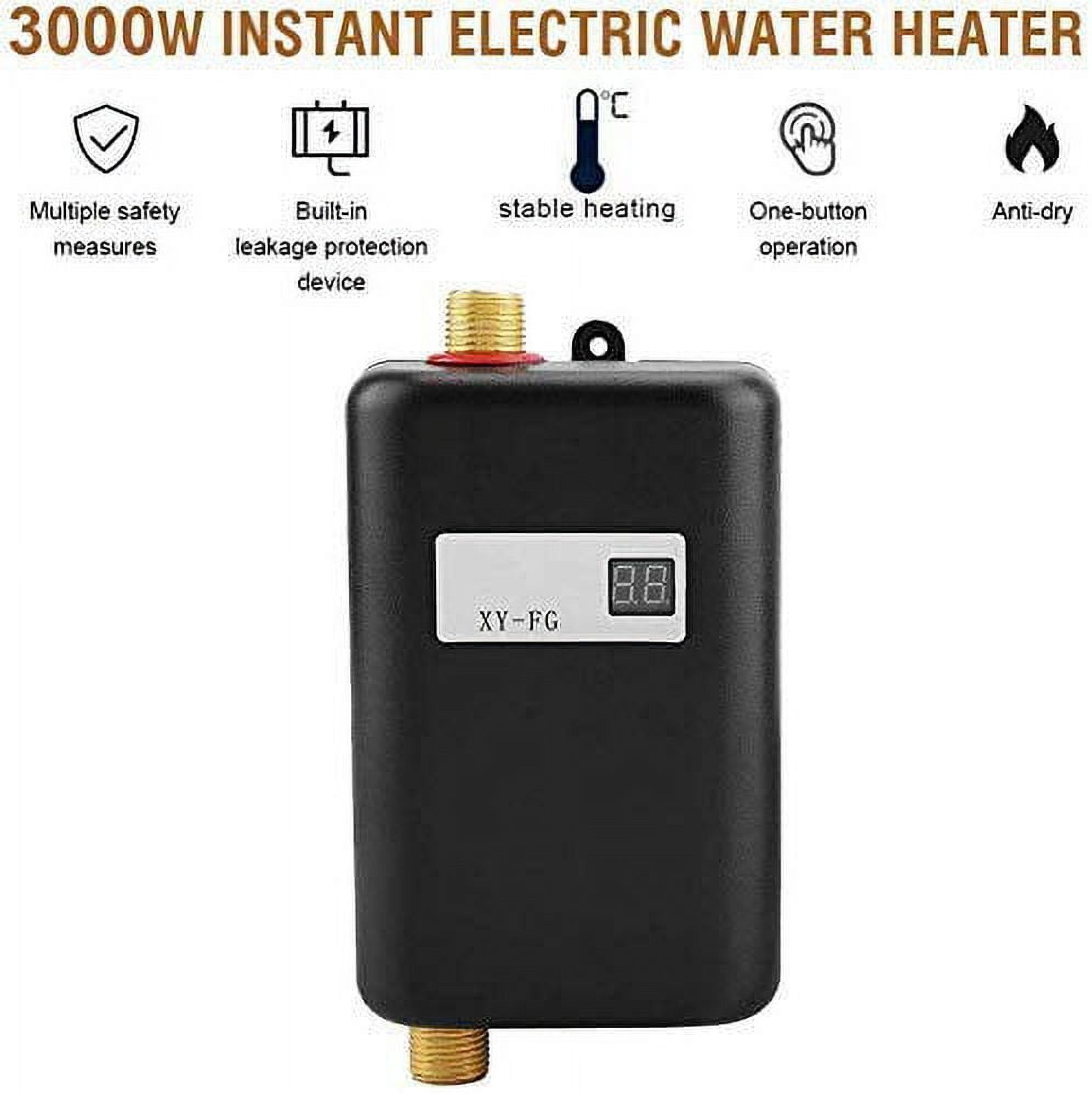 Fyydes Electric 110 Volts 3000 Watts Mini Tankless Water Heater for Multi-room