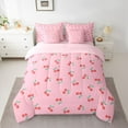 thumbnail image 3 of Homewish Kawaii Sweet Cherry 7-Piece Twin Bedding Sets,Cute Fruit Bedding Comforter Set,Pink Red Green Sheet Sets For Girls Teens,Breathable Home Decor Reversible, 3 of 9