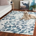 thumbnail image 3 of SAFAVIEH Jardin Quinton Leaves Area Rug, Ivory/Blue, 4' x 6', 3 of 8