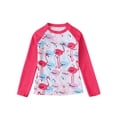 thumbnail image 4 of Kids Girls 3Pcs Rashguard Swimsuit UPF 50+ Long Sleeves Tops Tankini Swimwear Beachwear Set, 4 of 6