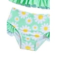 thumbnail image 4 of Teen Bathing Suits Children's Flower Print Swimsuit for Girls Long Sleeve Quick Dry Sun Protection Swimwear 2 Piece Set Toddler Girl Swimsuit Light Green 6 Months-12 Months, 4 of 7