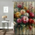 thumbnail image 2 of JRXY Flowers Elegant Floral Pictures Shower Curtain, Red Yellow Pink Blossom, Multiple Sizes White, 2 of 6