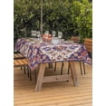 thumbnail image 4 of 54x80 Inch Outdoor Tablecloth with Umbrella Hole Zipper Rectangle Purple Boho Rectangular Tablecloths Outside Waterproof Country Retro Tribal Southwest Pattern Patio Table Cover for Picnic Party, 4 of 8