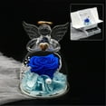 thumbnail image 4 of Gifts for Mom Birthday, Glass Angel With Real Preserved Rose Inside, Valentine's Day/Mother's Day Gift, Blue Forever Flowers Gift for Grandma Wife Girlfriend, 4 of 8
