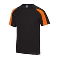 thumbnail image 1 of Just Cool - Camiseta deportiva transpirable tecnología Neoteric™ de manga corta para hombre - Running/Gym/Deporte/Futbol (Negro/Naranja Eléctrico), 1 of 2