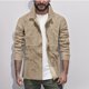 thumbnail image 1 of pstuiky Camisas de invierno de manga larga para hombre, Camiseta lisa de manga larga con cuello vuelto para hombre, informal, elegante, cómoda, con bolsillos, botones y cremallera. top de hombre l, 1 of 6