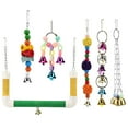 thumbnail image 1 of Bird Colorful Toys Set,6pcs/Set Bird Parrot Colorful Parrot Chewing Toys Bird Bell Toys Built to Last, 1 of 8