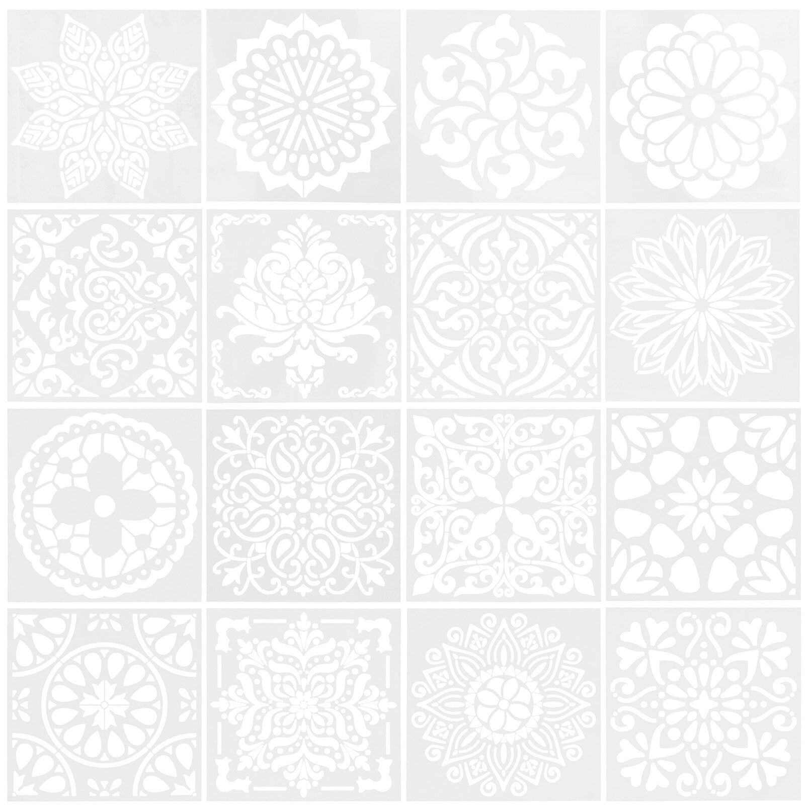 Cow print stencil 16Pcs Mandala Shaped Stencils Reusable Craft Drawing