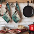 thumbnail image 6 of Vintage Boho Kitchen Towels Set of 1, Farmhouse Retro Teal Brown Wooden Grain Absorbent Dish Towels for Kitchen, Microfiber Hand Towel, Quick Drying Tea Towel for Cleaning Decorative Dishcloths, 6 of 7