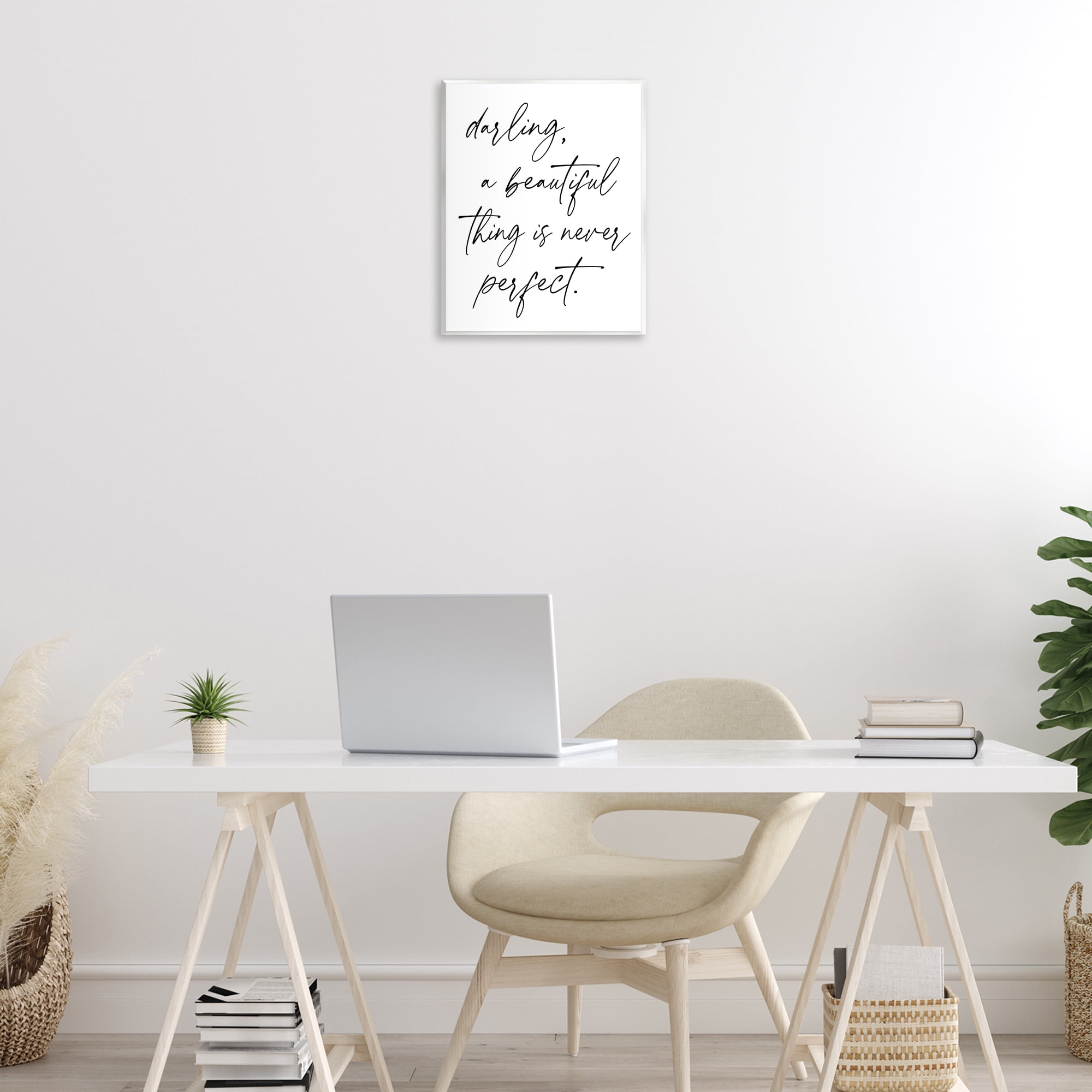 A Beautiful Thing Is Never Perfect Wall Plaque Art, design by Lettered and Lined