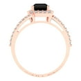 thumbnail image 4 of 1.935 ctw Solitaire with Zirconia Diamond Accents Anniversary Ring for Women | Emerald Cut Natural Onyx | Hyperallergenic Solid 18K Rose Gold, 4 of 5