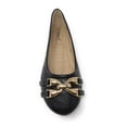 thumbnail image 4 of Victoria K Women's Snake Skin Texture Gold Chain Buckle Ballerina Flats, 4 of 5
