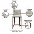thumbnail image 4 of Manhattan Comfort Shubert Barstool with Solid Wood Frame in Light Gray, 4 of 7